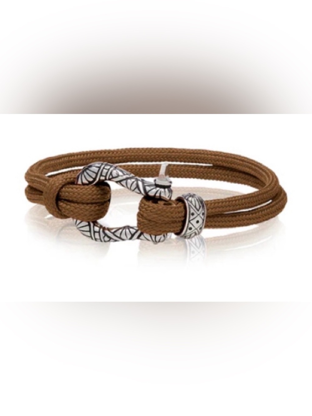 Men’s Ship Rope U-Clasp Bracelet 9” Brown